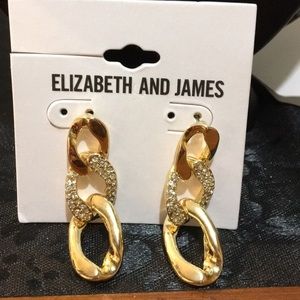 GoldLink earrings post back with rhinestones